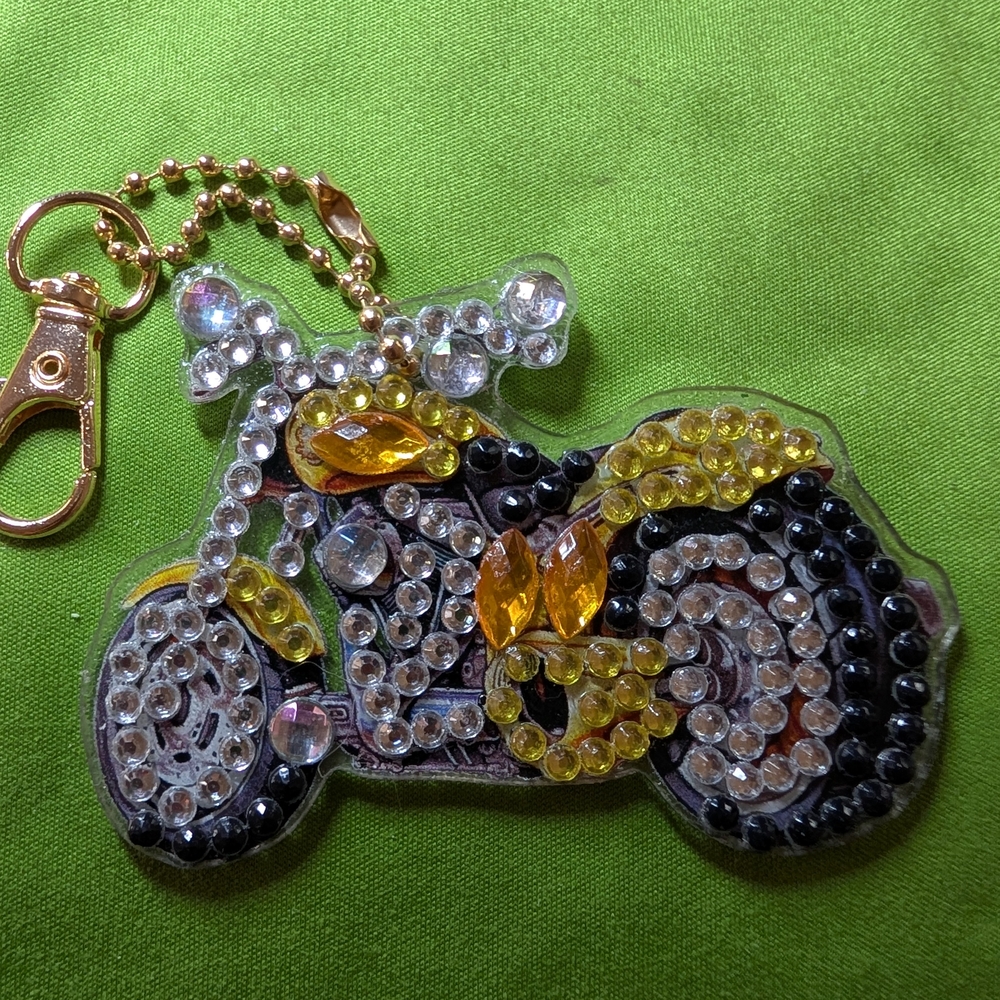 5 for $10. Crystal Embellished Motorcycle Keychain